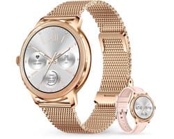 Norva - Smartwatch voor Dames - Geschikt voor elke smartphone - Slaapmonitor - Bellen - Muziek - Lange batterijduur - 100+ Sportmodi - Dames horloge - Incl. extra bandje