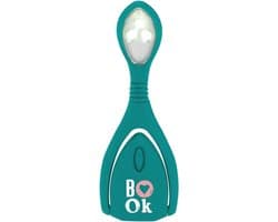 Traploze dimbare boek-leeslamp in turquoise – perfect voor lezen in het donker