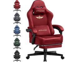 GTPLAYER - Gamingstoel van Stof - Met Pocketvering en Hoge Rugleuning - Rood