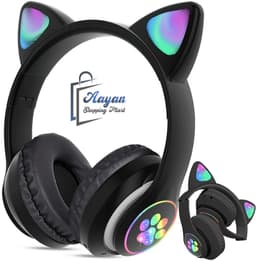 Draadloze Bluetooth Koptelefoon met FM, MP3 & LED Kattenoren–bluetooth koptelefoon–bluetooth headset– Draadloze Koptelefoon voor Kinderen–Led Verlichting –Katten Oortjes–zwart–55640 — thumbnail 1