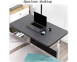 Bijzettafel en Laptop Tafel – Verstelbaar – Bedtafel en Computertafel – Zwart – 80x40 cm