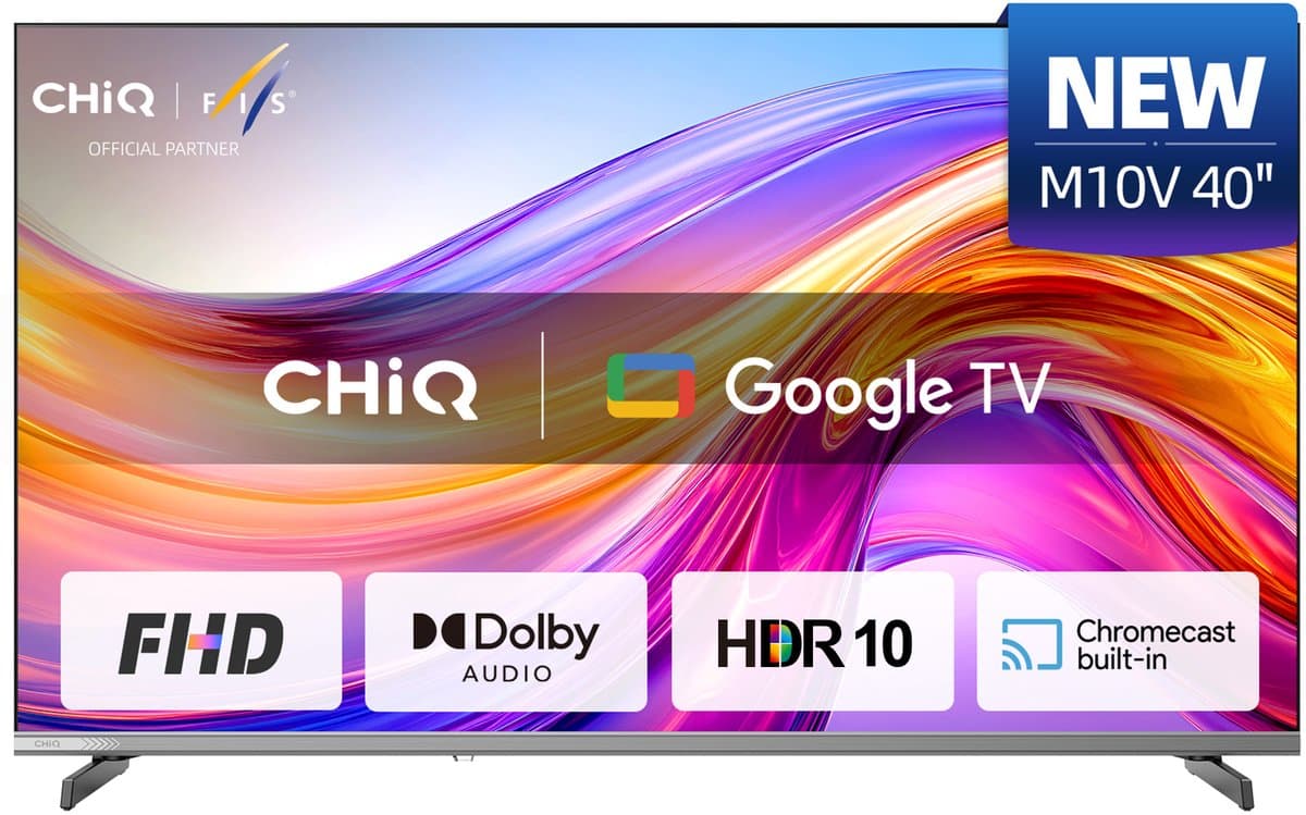 CHiQ L40M10V - Smart TV 40 Inch - LED Google TV - FHD 1080P - Randloos Metal Design - Dolby Audio - Nieuw — afbeelding 1
