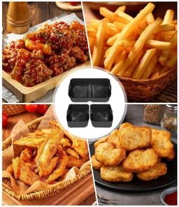 Ninja Airfryer Siliconen Accessoires 4-delig - Zwarte Bakplaten voor Ninja Foodi Flexdrawer 10.4L AF500DE/COSORI 10L - Ovenbestendig 240°C - Magnetron & Vaatwasserveilig - Herbruikbare Roosters — thumbnail 8