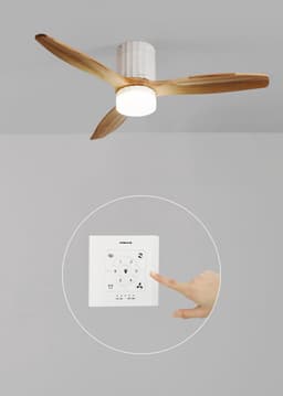 Witte Plafondventilator met Verlichting en Afstandsbediening - 40W, Ø 132 cm, 6 Snelheden — thumbnail 5