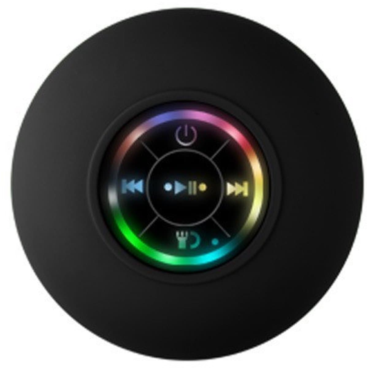 2-pack Bluetooth-doucheluidsprekers met LED - Draagbare draadloze miniluidsprekers met microfoon en zuignap, IPX4 waterdicht, Geschikt voor douche, reizen, zwembad, drijven op rivieren en buitenplezier (zwart) 4-niveau waterdicht — afbeelding 1