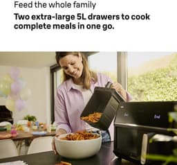 Braun TwinCook 5 TD5030IBK - Dubbele Airfryer - 10 L - 2x5L Vaatwasbestendige Lades - 2400 W — thumbnail 3