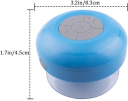 Gigicial Draagbare handsfree speaker - Zuignap voor buiten - Diepe bas, helder geluid + waterdicht ontwerp - 1 stuk - Blauw — thumbnail 3