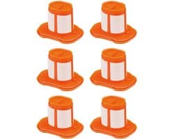 6 stuks - Filterpatronen - Stofzuigerfilters - Vervangingsfilters - Geschikt voor Black & Decker HHVKF10 stofzuiger - Filteraccessoires - Wasbaar - Stofzuigeraccessoires - Oranje