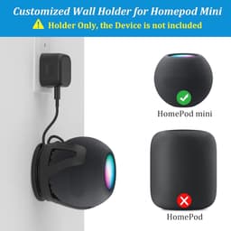 Hou Protector voor Homepod Mini - Ruimtebesparende Wandhouder met Kabelbeheer en 2 Installatiemethoden (Zwart) — thumbnail 2