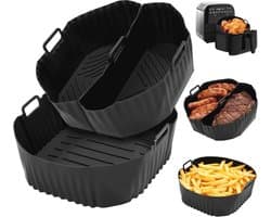 Siliconen Airfryer Accessoires - Herbruikbare Ronde Bakvorm 19-23cm voor Bakken, Braden en Grillen