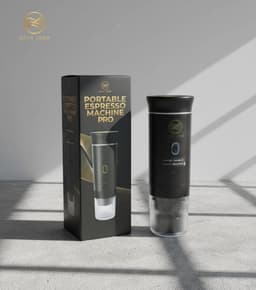 Nova Loom - Draagbaar Espressomachine Pro voor auto, thuis en camping - Multifunctionele 3-in-1 draagbare elektrische reiskoffieapparaat - Capsule, cups en Poeder - Zwart - draadloos - makkelijk oplaadbaar — thumbnail 1