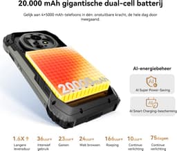 Blackview XPLORE 2 Projector - Robuuste Smartphone - 5G - 48GB RAM - 1TB ROM - 20000mAh - 120W snel opladen - 6.73 inch QHD+ AMOLED-scherm - Nachtzicht - Android 15 - Robuuste Telefoon - NFC - GPS - Zwart — thumbnail 9