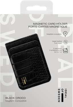 iDeal of Sweden - Magnetic Card Holder MagSafe Black Croco -Zwart — thumbnail 3