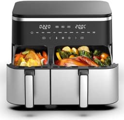 Dubbele lucht friteuse met touchscreen - 11 liter capaciteit - Airfryer - twee lades — thumbnail 1