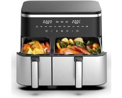 Dubbele lucht friteuse met touchscreen - 11 liter capaciteit - Airfryer - twee lades