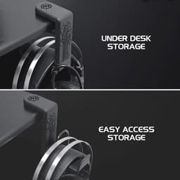 Hoofdtelefoonhouder met 360 graden draaibare arm en kabelopslag - Universele Klem voor Bureau — thumbnail 5