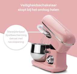 SNJY® Keukenrobot - Keukenmachine - Foodprocessor - Keukenmixer - 1100 W - 5L - Roze — thumbnail 4