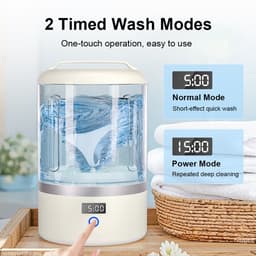 Mini draadloze wasmachine, Geschikt voor het wassen van ondergoed, sokken en draagbare kleding Geschikt voor huisdieren; elektrische mini-wasmachine met een inhoud van 1,5 liter. — thumbnail 4