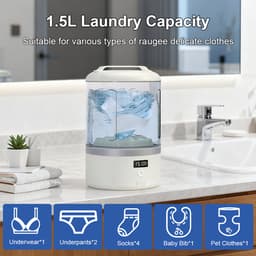 Mini draadloze wasmachine, Geschikt voor het wassen van ondergoed, sokken en draagbare kleding Geschikt voor huisdieren; elektrische mini-wasmachine met een inhoud van 1,5 liter. — thumbnail 2