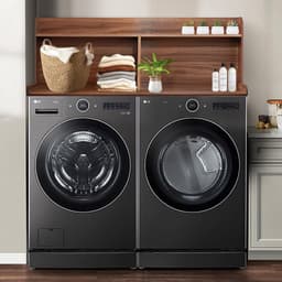 Royxen Wasaanrecht met plank universele pasvorm, wasmachine en droger aanrecht met opslagruimte, plankhoogte 50 cm, walnootkleur — thumbnail 2