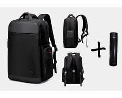 Golden Wolf Anti-Diefstal Rugzak 46x31x18cm - Ruime Weekendtas met USB-Oplaadpoort - Zwarte Schooltas voor 17 inch Laptop - Waterflesvriendelijke Reistas - Handbagage vliegtuig