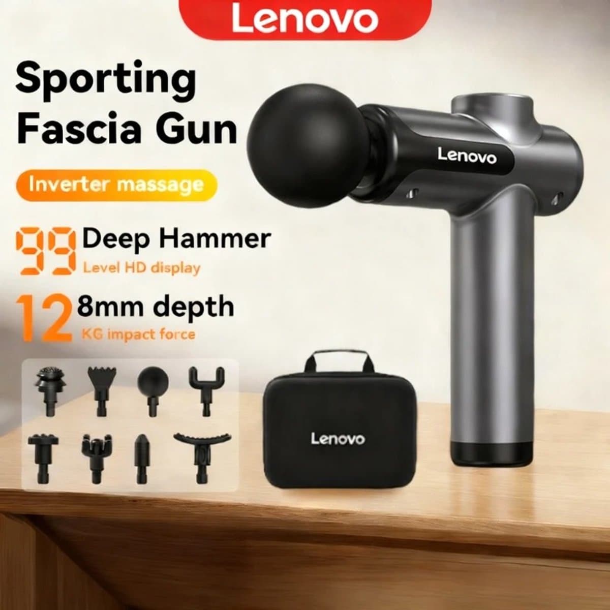 Aafinity Massage Gun - Massage Apparaat - Massage Gun Professioneel - Massagegun - Massage Pistool - Zwart - Draadloos - 8 standen — afbeelding 1