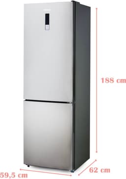 PRIMO PR184CIN Koelvriescombinatie - No Frost - 310L - Vrijstaande Koelkast - D - 38 dB Stil – Inox — thumbnail 4