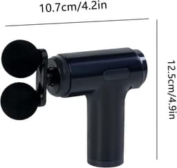 Massage gun - fascia gun - mini massagepistool - spiermassage apparaat - 6 standen - 4 massagekoppen - Type-C oplaadbaar - krachtige motor - zwart — thumbnail 2