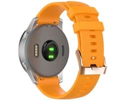 Stravo 18mm Siliconen Smartwatch Bandje - Geschikt voor Garmin Vivoactive 4S / Vivomove 3S / Venu 2S / Venu 3S / Venu 4 41mm / Forerunner 255S / 265S - Siliconen horlogebandje voor Huawei Watch GT 5 (42mm) / GT 5 Pro 42mm / GT 6 (41mm) - Oranje