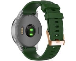 Stravo 18mm Siliconen Smartwatch Bandje - Geschikt voor Garmin Vivoactive 4S / Vivomove 3S / Venu 2S / Venu 3S / Venu 4 41mm / Forerunner 255S / 265S - Siliconen horlogebandje voor Huawei Watch GT 5 (42mm) / GT 5 Pro 42mm / GT 6 (41mm) - Groen