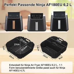 Accessoires luchtfriteuse Gescht voor Cosori 5,5 l/6 l/6,2 l/6,4 l, 22 stuks accessoires, herbruikbare bakvormen met paar ovenwanten van siliconen, muffinvormen, bakplaat, enz. — thumbnail 3