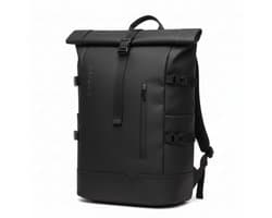 Caimco Roll Rugzak met Laptopvak - Waterdichte Uitbreidbare Rugtas (26–33L) - Handbagage Backpack - Luxe Laptop Rugzak voor Werk, School & Reizen - Zwart