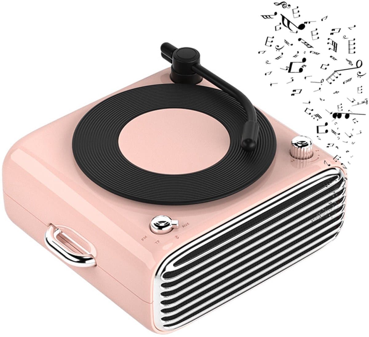 Gigicial Retro Bluetooth Speaker - Vintage Radio Bluetooth Speaker - Simuleert Echte Vinylmachine Met Stereogeluidseffecten - 1 - Roze — afbeelding 1