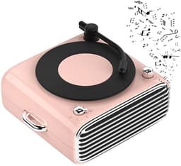 Gigicial Retro Bluetooth Speaker - Vintage Radio Bluetooth Speaker - Simuleert Echte Vinylmachine Met Stereogeluidseffecten - 1 - Roze — thumbnail 1