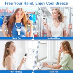 Mini Handventilator Draagbare Vouwbare Ventilator 5 Snelheden Oplaadbaar 5200mAh met Display voor Concerten Reizen Zomer — thumbnail 5