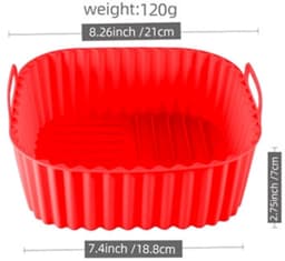 Vierkante set van vijf stuks, vijf kleuren, bakvormen van siliconen voor levensmiddelen, geschikt voor airfryers, bestand tegen hoge temperaturen, bakvormen voor taarten en bakken. — thumbnail 3