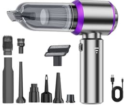 OKWISH Auto Stofzuiger met Blaasfunctie - Draadloze Handstofzuiger met 19000Pa en 3 Snelheden - Zilverviolet — thumbnail 1