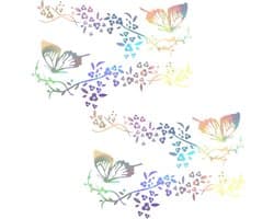 4 paar autostickers met vlinders en bloemen, reflecterend, zelfklevend, voor de zijkant van de auto, carrosserie, bumper, motorkap, decoratie voor auto's, vrachtwagens, voertuigen, muurdecoratie, laptop, Gainsboro