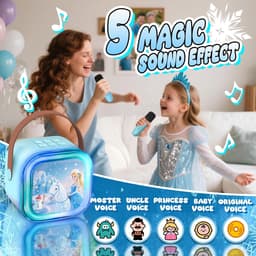 Kinderkaraoke, Frozen Microfoon Speelgoed voor Meisjes, Karaoke met 2 Draadloze Microfoons, Ideaal Cadeau voor Meisjes van 3 t/m 9 Jaar — thumbnail 2