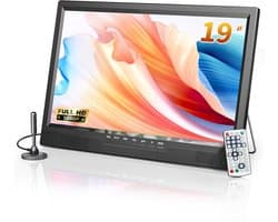 19 inch Mini TV met DVB-T2 Tuner, Full HD Draagbare Televisie voor Auto en Camping