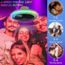 Moderne RGB Plafondventilator met Dimbaar Licht en Ventilator - Afstandsbediening & App Besturing — thumbnail 4