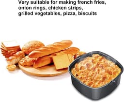 Bakpan voor Air Fryer - Vierkante Cake Pan Accessoires - Non-Stick Backing Cake Vat - Met Handvat - Brood Cake Mand - Bakken Tin Accessoires - Snelkookpan - 18 cm, Oven. — thumbnail 8