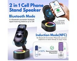 Bluetooth Speaker met telefoonhouder voor mannen - Uniek cadeau