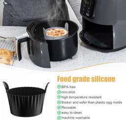 6-delige eierkoker voor de airfryer, siliconen cupcakevormpjes, antiaanbak muffinvorm — thumbnail 3