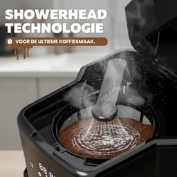 Koffiezetapparaat Filterkoffie - Coffee Machine - Touch Display - Instelbare Sterkte - Warmhoudfunctie - Anti-Drup - Zwart/RVS - COOK-IT — thumbnail 3