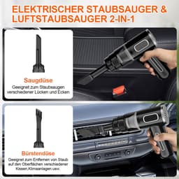STILVORA Kruimeldieven - Handstofzuiger - Auto Stofzuiger - Lichtgewicht - Krachtige Zuigkracht - Voor Auto Reiniging - ABS - Zwart — thumbnail 5