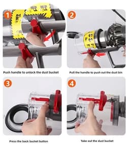 Vervangend Stofreservoir voor Draadloze Steelstofzuigers – Compatibel met V10-serie – Transparant Plastic met Handvat — thumbnail 2