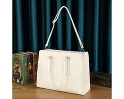 Handtas Shopper Dames Grote Zwarte Handtas Lederen Schoudertas Werktas Grote Laptop Business School Tas 15,9 Inch