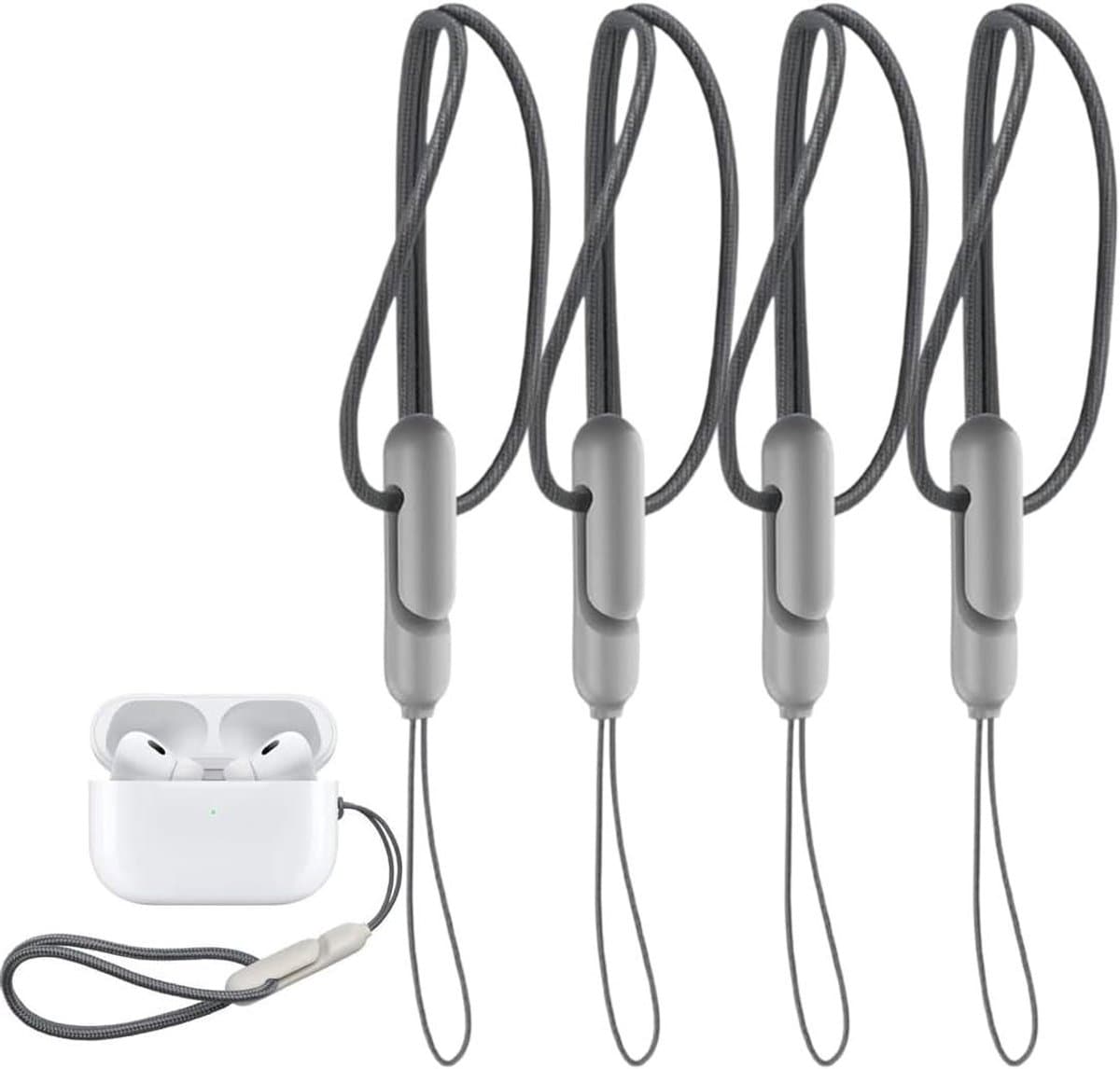 Cosensi - Telefoonkoorden 4 stuks Grijs | Verstelbaar Universeel Koord | Compatibel met iPhone, Airpods | Praktisch accessoire met 24 cm lengte — afbeelding 1