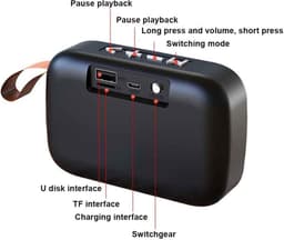 Draagbare Mini BT-Luidspreker - Draagband + Helder Geluid + MicroSD/FM - Draagbare Speaker / Bluetooth Audio / Festieve Speaker - Ideaal voor Thuis, Reizen, Feest & Mobiele Entertainment — thumbnail 4